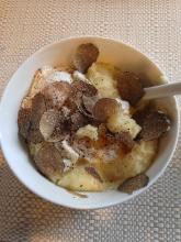Polenta with Gorgonzola, Poached Egg and Truffles recipe