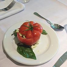 Tomatoes stuffed with Fresh Mozzarella and Basil