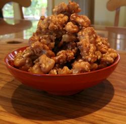 Walnuts Candied with Whiskey Smoked Brown Sugar 