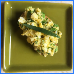 Egg and Fava Salad on Crostini